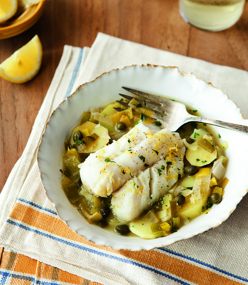Cod Braised with Leeks, Potatoes, and Thyme